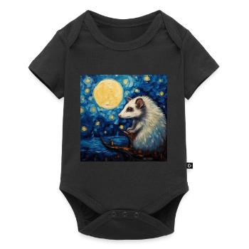Opossum, Van Gogh, Starry Night, Animal - Baby Premium short-sleeve bodysuit - black - Front