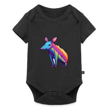 Aardvark Colorful Watercolor Cartoon Kawaii Animal - Baby Premium short-sleeve bodysuit - black - Front
