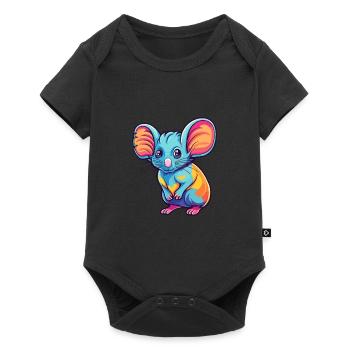 Elephant Shrew Colorful Watercolor Cartoon Kawaii - Baby Premium short-sleeve bodysuit - black - Front