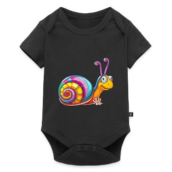 Snail Colorful Watercolor Cartoon Kawaii Animal - Baby Premium short-sleeve bodysuit - black - Front