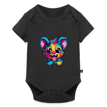 Aye Aye Bunte Aquarell-Karikatur Kawaii-Tier - Baby Premium Kurzarmbody - Schwarz - Vorne