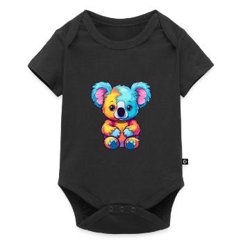 Koala Buntes Aquarell Cartoon Kawaii Tier - Baby Premium Kurzarmbody - Schwarz - Vorne