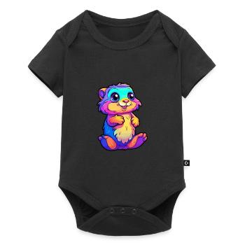 Gopher Colorful Watercolor Cartoon Kawaii Animal - Baby Premium short-sleeve bodysuit - black - Front