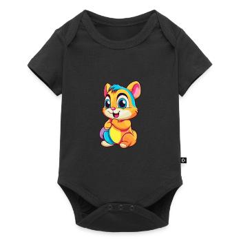 Chipmunk Aquarelle Colorée Dessin Animé Kawaii Animal - Body à manches courtes Premium Bébé - noir - Devant