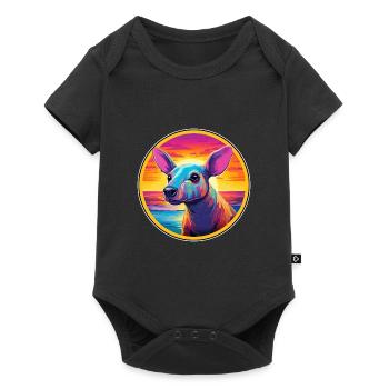 Aardvark Colorful Watercolor Cartoon Kawaii Animal - Baby Premium short-sleeve bodysuit - black - Front