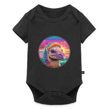 Tatou Aquarelle colorée Cartoon Kawaii Pet - Body à manches courtes Premium Bébé - noir - Devant