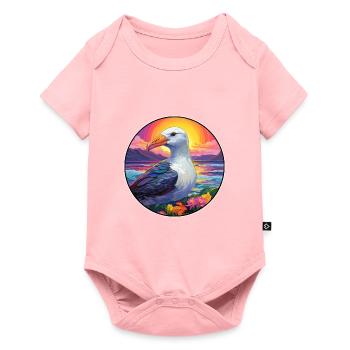Albatross Colorful Watercolor Cartoon Kawaii Pet - Baby Premium short-sleeve bodysuit - rose - Front