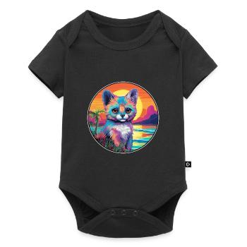 Aye Aye Bunte Aquarell-Karikatur Kawaii-Tier - Baby Premium Kurzarmbody - Schwarz - Vorne
