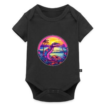 Snake Colorful Watercolor Cartoon Kawaii Animal - Baby Premium short-sleeve bodysuit - black - Front