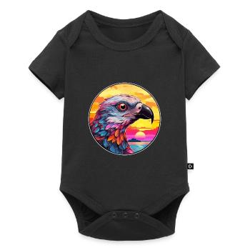 Kuckuck buntes Aquarell Cartoon Kawaii Tier - Baby Premium Kurzarmbody - Schwarz - Vorne