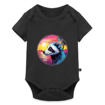 Skunk Coloré Aquarelle Dessin Animé Kawaii Animal - Body à manches courtes Premium Bébé - noir - Devant