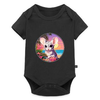 mouse Colorful Watercolor Cartoon Kawaii Animal - Baby Premium short-sleeve bodysuit - black - Front