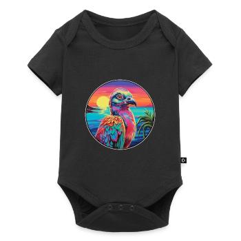 perdrix coloré aquarelle dessin animé Kawaii animal de compagnie - Body à manches courtes Premium Bébé - noir - Devant