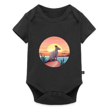 Aardvark Colorful Watercolor Cartoon Kawaii Animal - Baby Premium short-sleeve bodysuit - black - Front