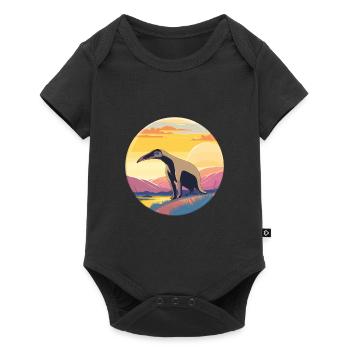 Anteater Colorful Watercolor Cartoon Kawaii Animal - Baby Premium short-sleeve bodysuit - black - Front