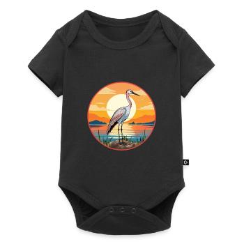 Crane Pet Aquarelle Colorée Dessin Animé Kawaii Pet - Body à manches courtes Premium Bébé - noir - Devant