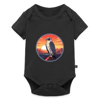 Falcon Colorful Watercolor Cartoon Kawaii Animal - Baby Premium short-sleeve bodysuit - black - Front