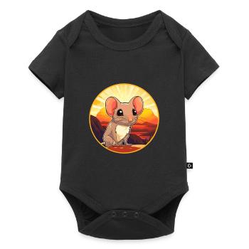 Elephant Shrew Colorful Watercolor Cartoon Kawaii - Baby Premium short-sleeve bodysuit - black - Front
