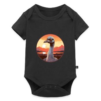 Emu Colorful Watercolor Cartoon Kawaii Animal - Baby Premium short-sleeve bodysuit - black - Front