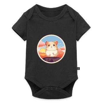 Hamster Buntes Aquarell Cartoon Kawaii Tier - Baby Premium Kurzarmbody - Schwarz - Vorne