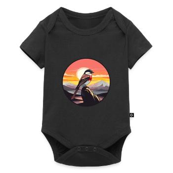 Moineau Aquarelle Colorée Dessin Animé Kawaii Animal - Body à manches courtes Premium Bébé - noir - Devant
