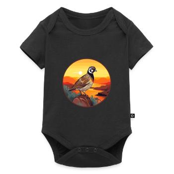 Quail Colorful Watercolor Cartoon Kawaii Animal - Baby Premium short-sleeve bodysuit - black - Front