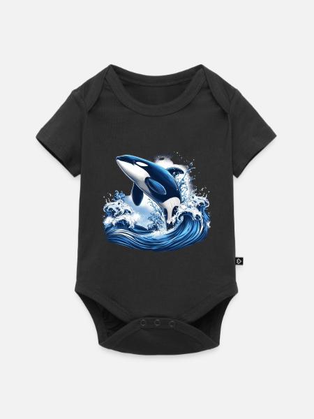 Blauer Orca - Baby Premium Kurzarmbody - Schwarz