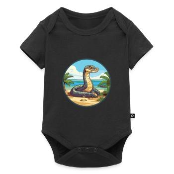 Anaconda aquarelle dessin animé Kawaii Clipart Animal - Body à manches courtes Premium Bébé - noir - Devant