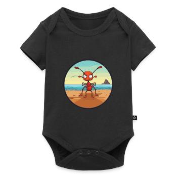 Ant Watercolor Cartoon Kawaii Clipart Animal - Baby Premium short-sleeve bodysuit - black - Front