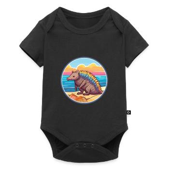 Armadillo Watercolor Cartoon Kawaii Clipart Animal - Baby Premium short-sleeve bodysuit - black - Front