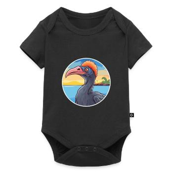 Cassowary Watercolor Cartoon Kawaii Clipart Animal - Baby Premium short-sleeve bodysuit - black - Front