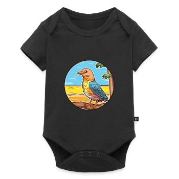 Kuckuck Aquarell Cartoon Kawaii Clipart Tier - Baby Premium Kurzarmbody - Schwarz - Vorne