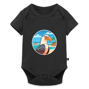 Eagle Watercolor Cartoon Kawaii Clipart Animal - Baby Premium short-sleeve bodysuit - black - Front