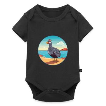 Pintade aquarelle dessin animé Kawaii Clipart animal de compagnie - Body à manches courtes Premium Bébé - noir - Devant