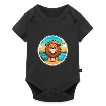 Lion Watercolor Cartoon Kawaii Clipart Animal - Baby Premium short-sleeve bodysuit - black - Front