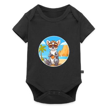 Lemur Watercolor Cartoon Kawaii Clipart Animal - Baby Premium short-sleeve bodysuit - black - Front