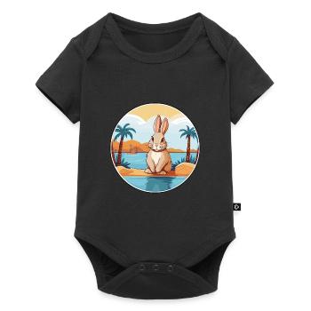 Rabbit Watercolor Cartoon Kawaii Clipart Animal - Baby Premium short-sleeve bodysuit - black - Front