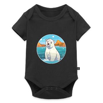 Polar Bear Watercolor Cartoon Kawaii Clipart Pet - Baby Premium short-sleeve bodysuit - black - Front