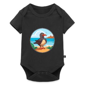 Oiseau Aquarelle Cartoon Kawaii Clipart Animal - Body à manches courtes Premium Bébé - noir - Devant