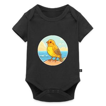 Canary Watercolor Cartoon Kawaii Clipart Animal - Baby Premium short-sleeve bodysuit - black - Front