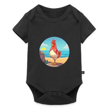 Chicken Watercolor Cartoon Kawaii Clipart Animal - Baby Premium short-sleeve bodysuit - black - Front