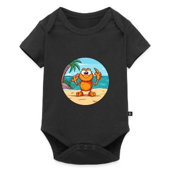 Craw aquarelle dessin animé Kawaii Clipart Animal - Body à manches courtes Premium Bébé - noir - Devant