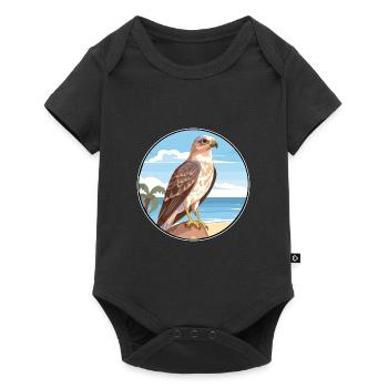 Falcon Watercolor Cartoon Kawaii Clipart Animal - Baby Premium short-sleeve bodysuit - black - Front