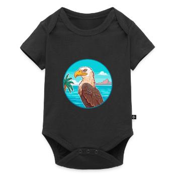 Eagle Watercolor Cartoon Kawaii Clipart Animal - Baby Premium short-sleeve bodysuit - black - Front