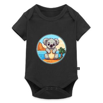 Koala Watercolor Cartoon Kawaii Clipart Animal - Baby Premium short-sleeve bodysuit - black - Front
