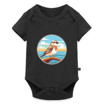 Moineau aquarelle dessin animé Kawaii Clipart Animal - Body à manches courtes Premium Bébé - noir - Devant