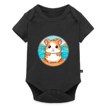 Hamster Aquarell Cartoon Kawaii Clipart Tier - Baby Premium Kurzarmbody - Schwarz - Vorne