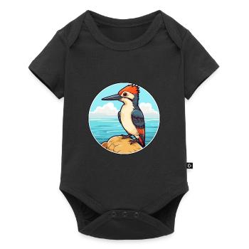 Pic aquarelle dessin animé Kawaii Clipart animal de compagnie - Body à manches courtes Premium Bébé - noir - Devant