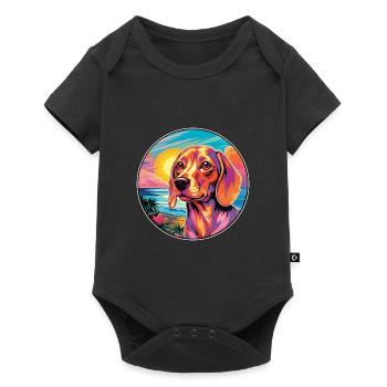 Alpine Dachsbracke Dog Breed Colorful Cartoon Wate - Baby Premium short-sleeve bodysuit - black - Front