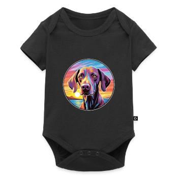 Ariege Pointer Hund Rasse Bunte Karikatur Watercol - Baby Premium Kurzarmbody - Schwarz - Vorne